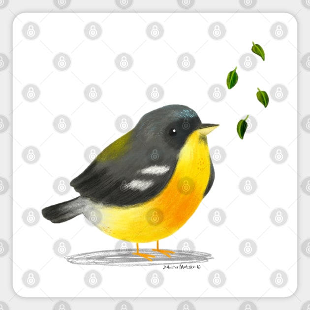 Tropical Parula Bird Magnet by julianamotzko